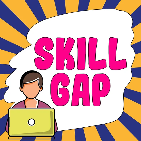 Sign Displaying Skill Gap Business Overview Refering Persons Weakness Limitation — Stock Photo, Image