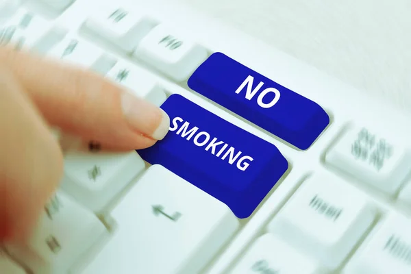 Text Sign Showing Smoking Word Written Using Tobacco Forbiden Place — Stock Photo, Image