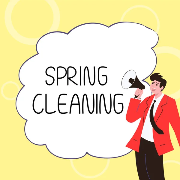 Έννοια Οθόνη Spring Cleaning Επιχειρηματική Πρακτική Έννοια Του Σχολαστικού Καθαρισμού — Φωτογραφία Αρχείου