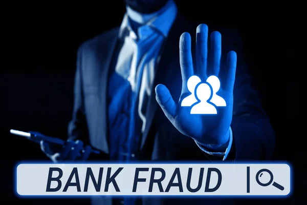 Inspiratie Toont Teken Bank Fraude Woord Voor Opzettelijke Perversie Van — Stockfoto