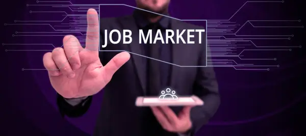 Conceptual Display Job Market Conceptual Photo Group Individuals Seeking Employment — Stockfoto