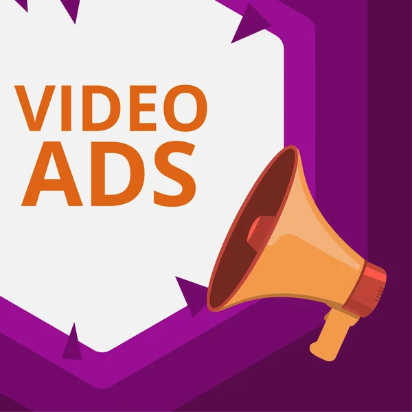 Conceptual Display Video Ads Business Idea Engage Audience Form Video — Stockfoto