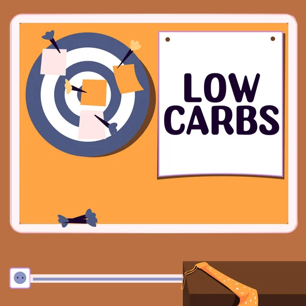 Conceptual Display Low Carbs Business Showcase Restrict Carbohydrate Consumption Weight — Foto de Stock