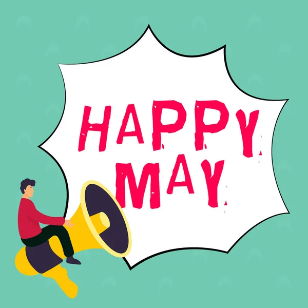 Text Showing Inspiration Happy May Business Overview Happy New Month — Stockfoto