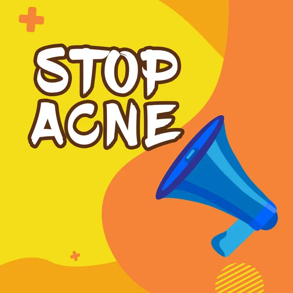 Text Sign Showing Stop Acne Business Overview Control Occurrence Inflamed — 스톡 사진