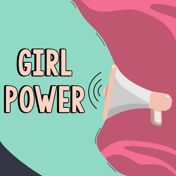 Writing Displaying Text Girl Power Concept Meaning Assertiveness Self Confidence — Foto de Stock