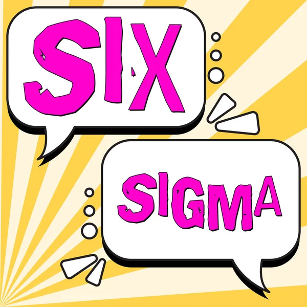 Segno Testo Che Mostra Six Sigma Concetto Che Significa Tecniche — Foto Stock