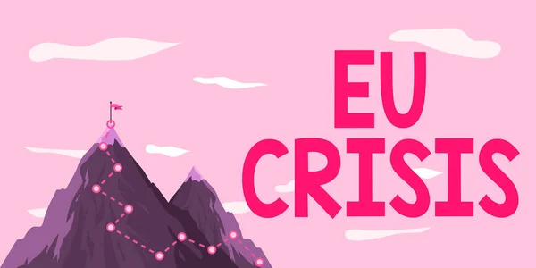 Text Caption Presenting Crisis Business Idea Eurozone State Unable Repay — Stok fotoğraf