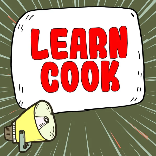 Hand Writing Sign Learn Cook Business Concept Gaining Knowledge Acquiring — 图库照片
