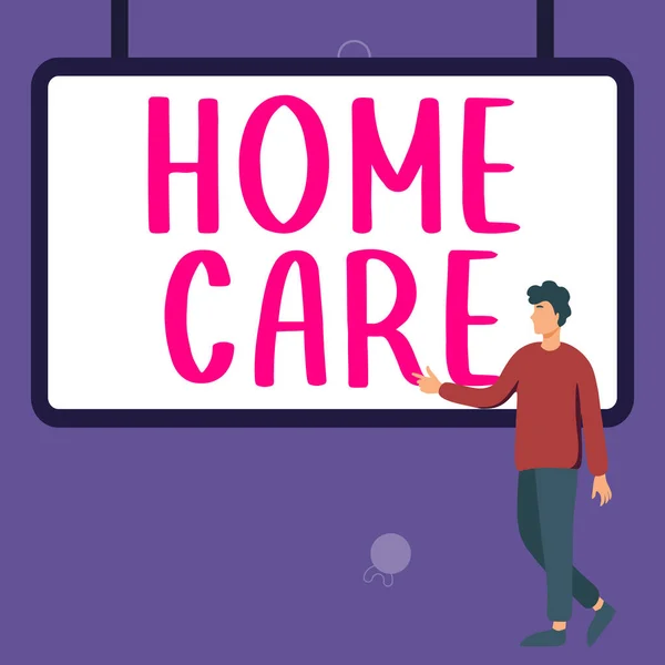 Sign Displaying Home Care Word Written Place People Can Get — Fotografia de Stock