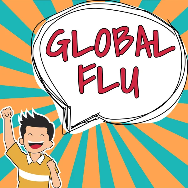 Text Showing Inspiration Global Flu Business Idea Common Communicable Illness — Stock Fotó