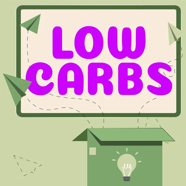 Conceptual Caption Low Carbs Internet Concept Restrict Carbohydrate Consumption Weight — Photo