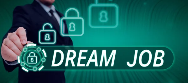 Написання Тексту Dream Job Бізнес Підхід Акт Який Виплачується Зарплатою — стокове фото