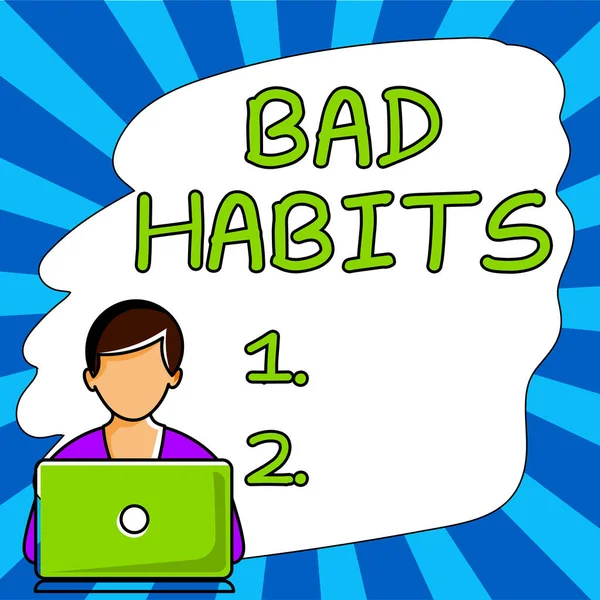 Handwriting Text Bad Habits Business Idea Uncontrollable Negative Habitual Behavioral — 스톡 사진