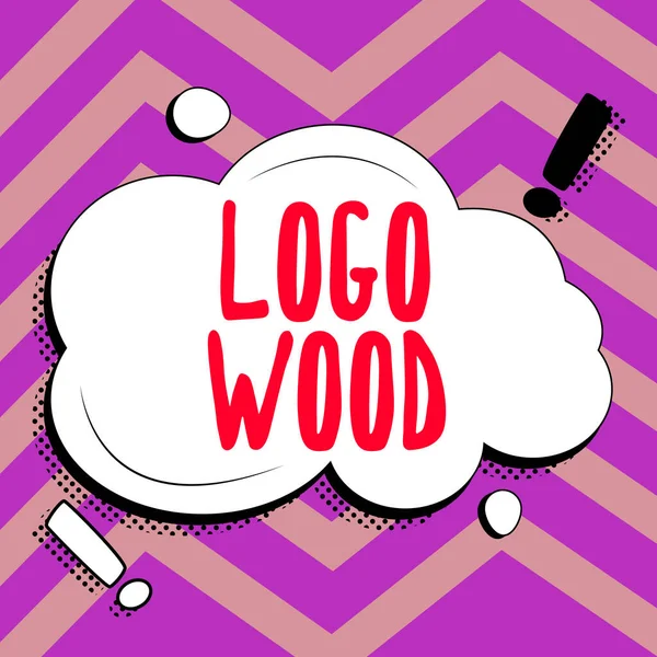 Conceptual display Logo Wood, Internet Concept Recognizable design or symbol of a company inscribed on wood