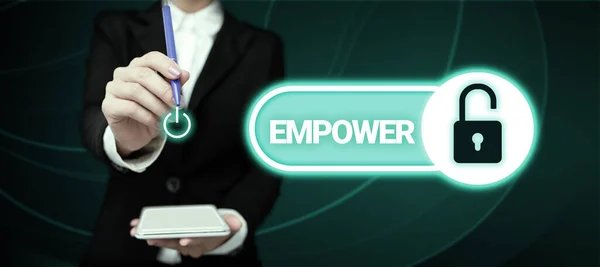 Sign Displaying Empower Internet Concept Give Power Authority Authorize Especially — Stok fotoğraf