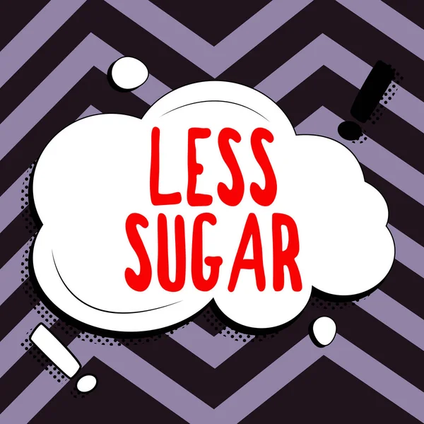 Handwriting Text Less Sugar Word Lower Volume Sweetness Any Food — Foto de Stock