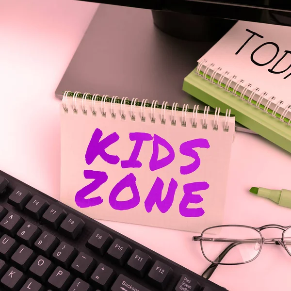 Handwriting Text Kids Zone Internet Concept Area Region Designed Enable —  Fotos de Stock