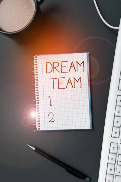 Hand Writing Sign Dream Team Business Overview Prefered Unit Group — Stockfoto