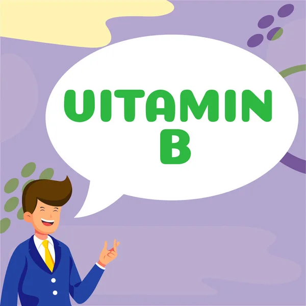 Inspiration Showing Sign Vitamin Business Showcase Nutrient Helps Keep Body — 图库照片