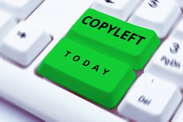 Writing Displaying Text Copyleft Business Approach Right Freely Use Modify — Foto de Stock