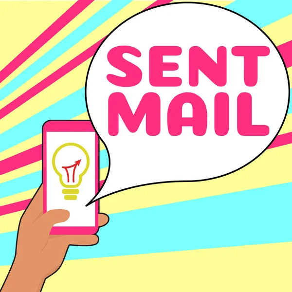 Text Sign Showing Sent Mail Word Event Letter Taken Somewhere — Fotografia de Stock