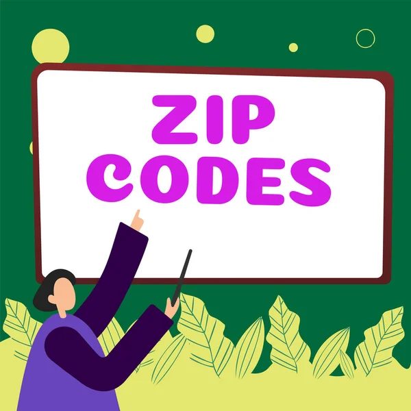 Handwriting Text Zip Codes Business Concept Numbers Added Postal Address — 图库照片