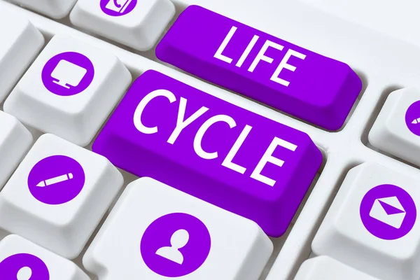 Writing Displaying Text Life Cycle Business Idea Series Changes Life — Stockfoto