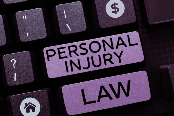 Writing displaying text Personal Injury Law, Business overview being hurt or injured inside work environment