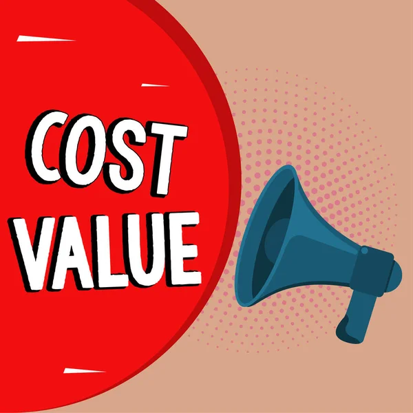 Conceptual Display Cost Value Business Concept Amount Usualy Paid Item — Foto Stock