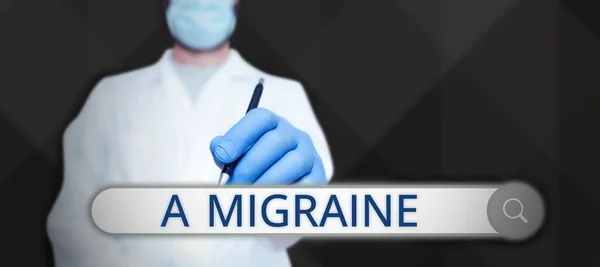 Text Showing Inspiration Migraine Business Concept Recurrent Throbbing Headache Affects —  Fotos de Stock
