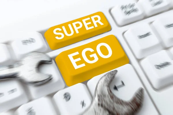 Text Caption Presenting Super Ego Word Written Self Any Person — Foto de Stock