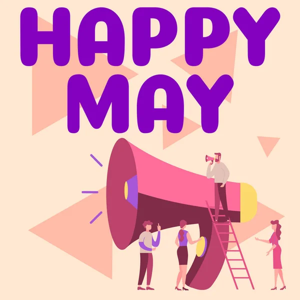Text Caption Presenting Happy May Business Concept Happy New Month —  Fotos de Stock