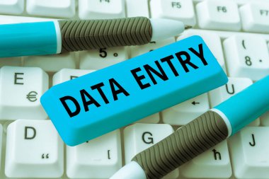 Conceptual caption Data Entry, Internet Concept process of inputting data or information into the computer
