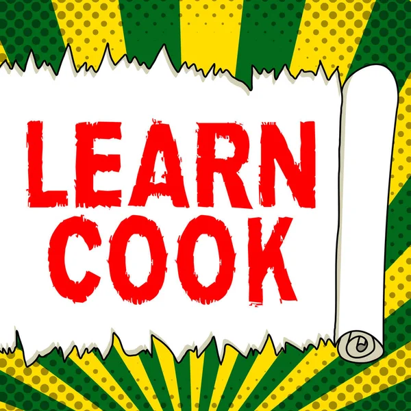 Hand Writing Sign Learn Cook Business Approach Gaining Knowledge Acquiring — 图库照片