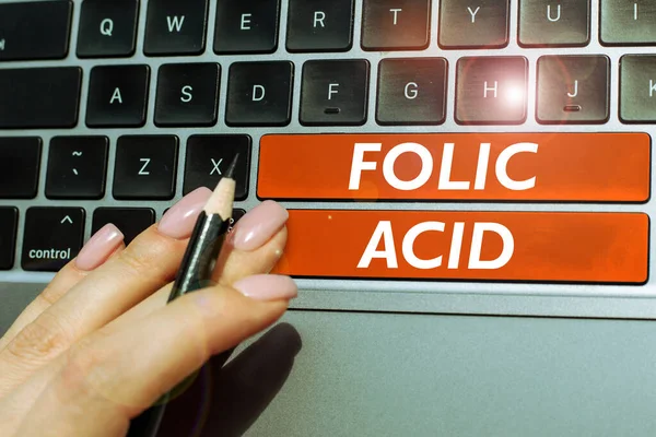 Inspiration Showing Sign Folic Acid Business Overview Vitamin Required Normal —  Fotos de Stock