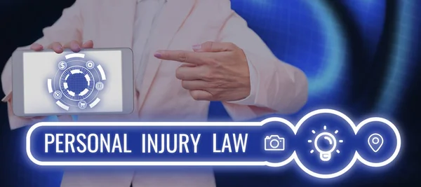 Yazısı Metni Kişisel Yaralanma Yasası Ortamında Yaralanma Yaralanma Anlamına Geliyor — Stok fotoğraf