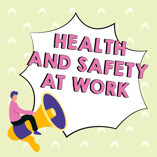 Text Showing Inspiration Health Safety Work Word Written Secure Procedures —  Fotos de Stock