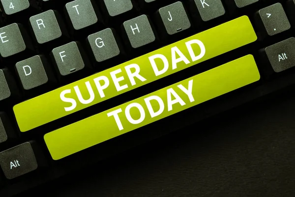 Text caption presenting Super Dad, Concept meaning Children idol and super hero an inspiration to look upon to