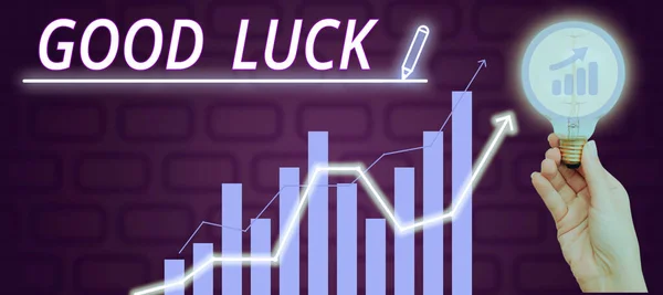 Conceptual Caption Good Luck Internet Concept Positive Fortune Happy Outcome — Foto Stock