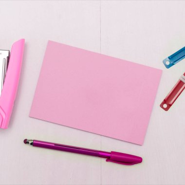 Image with school supplies, stickers, notebooks Important message