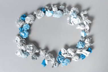 Paper Wraps Placed Around Important Information. Crumpled Memos With Data.