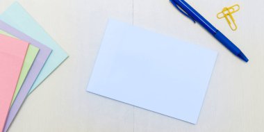 Image with school supplies, stickers, notebooks Important message