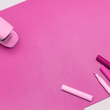 Image with school supplies, stickers, notebooks Important message