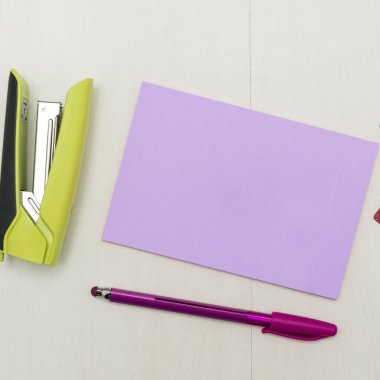 Image with school supplies, stickers, notebooks Important message