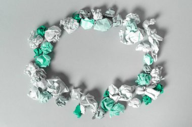 Paper Wraps Placed Around Important Information. Crumpled Memos With Data.