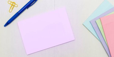 Image with school supplies, stickers, notebooks Important message