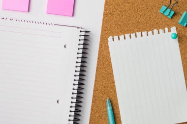 Photo With Pens Pencils Rullers Calculators. Colored Paper Stickers.