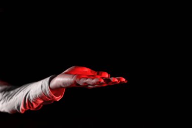 Woman Pointing On Important Messages With One Finger.