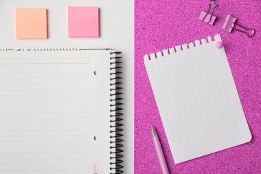 Photo With Pens Pencils Rullers Calculators. Colored Paper Stickers.